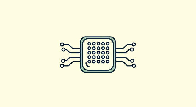 Central processing unit CPU computer chip icon.