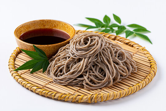 Zaru Soba Isolated on White Background