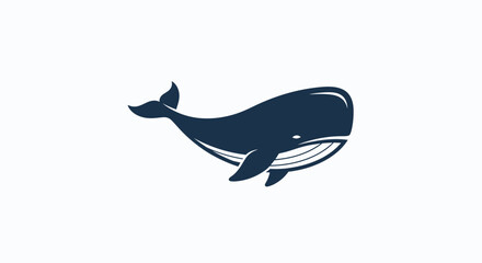 Blue whale silhouette representing ocean wildlife and marine ecosystems. © gudangPIXEL