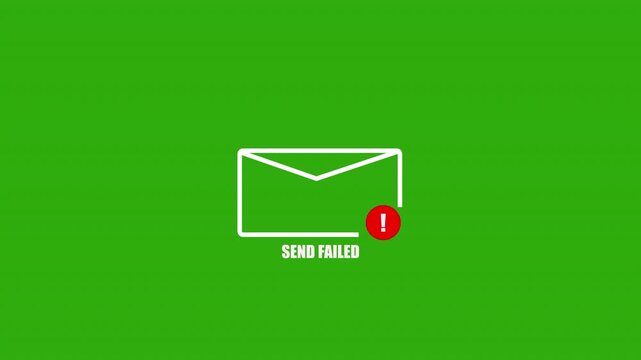 Animated mail notification icon with unread message indicator isolated on green background for interface overlays