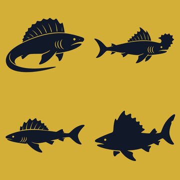 Frilled Shark icon featuring a rare prehistoric deep sea shark with distinctive frilled gills and an elongated body. Clean vector design ideal for marine biology, ocean science, wildlife, and educatio