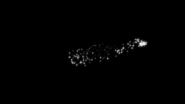 Glowing Glitter Trail Animation, 2D Glitter Star Sparkle Animation, Magic Line Dust, Pixie Dust Path, Twinkling Magic Dust, Fairy Sparkle Stars with Luxury Shimmer Particles Overlay in 4K Video