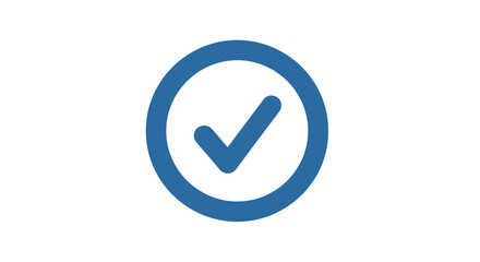 Blue circle checkmark for success or approval. © gudangPIXEL