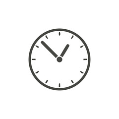 Fototapeta premium Minimalist clock face time management icon with measurement schedule deadline management planning efficiency chronology duration watchface isolated instrument business progress