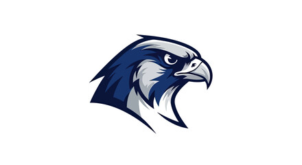 Fototapeta premium Blue and white eagle head mascot logo