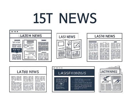 A collection of six newspaper templates with varied layouts and designs