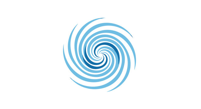 Blue spiral vortex or cyclone icon.