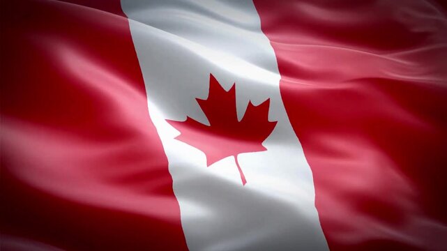 canada flag in the wind