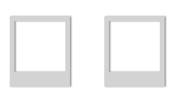 square picture frame mockup, blank photo frame on transparent background, overlay 