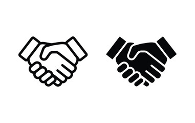 Obraz premium Handshake Icon Set in Outline and Solid Vector Styles