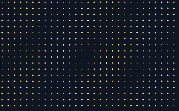 Luxury gold and white halftone dot pattern on dark navy background, elegant geometric circle texture, premium metallic dotted vector wallpaper