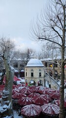 Snowy Entrance to the Famous Koza Han Ottoman Bazaar in Bursa © paw