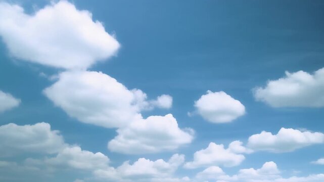 どこまでも広がる青空と白い雲の開放的な夏空