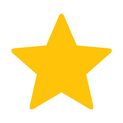 Obraz premium Flat Yellow Star Icon Vector Illustration