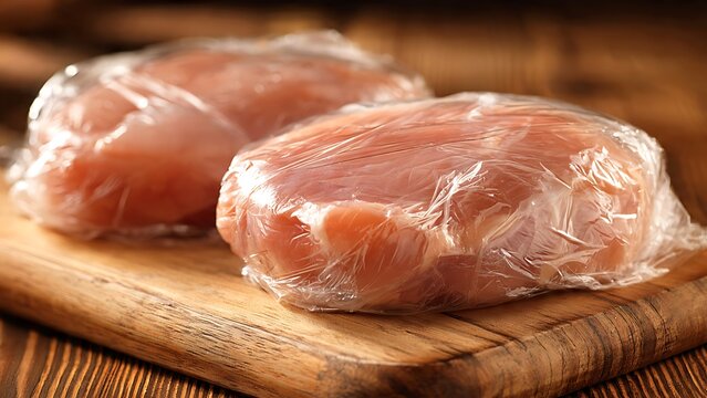 Freshly sliced smoked salmon on wooden cutting board.