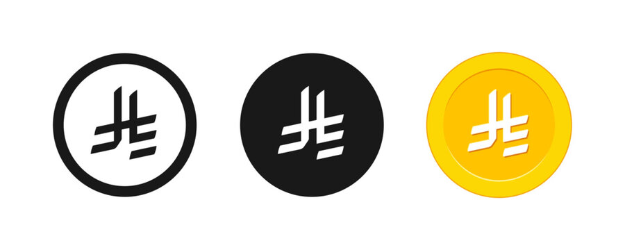 Saudi Arabian Riyal Currency Symbol Coin Icon Vector Set, Official SAR Money Sign Graphic Template