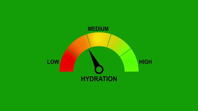 Hydration Gauge Meter with Low Medium High Scale Indicator Animation