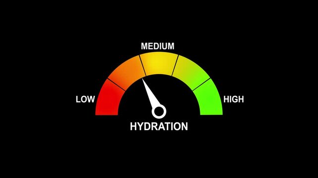 Hydration Gauge Meter with Low Medium High Scale Indicator Animation