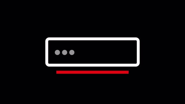 Animated message input box with typing indicator and modern communication interface on dark background
