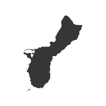 Silhouette map of Guam island, a simple flat vector illustration