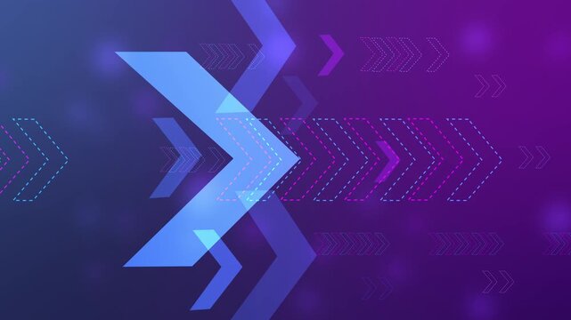 Abstract futuristic background with layered chevron arrows on a dark gradient animation