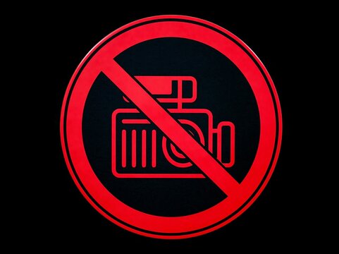 No video recording signboard. It is
forbidden to record video. Prohibition sign. Red prohibition
sign. Ban record . Don't shoot videos.
Warning, caution, attention, restriction, printable stiker 