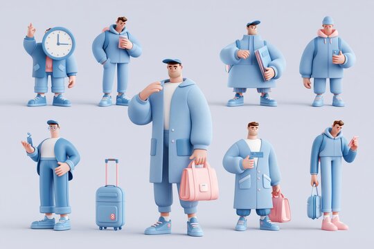 3D characters business solutions, startup, time management, planning and strategy. Strategy, analysis, investment, budget, accounting concept. Modern 3d render vector illustration concepts for website