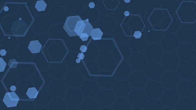 Abstract hexagon pattern background animation floating translucent hex shapes
