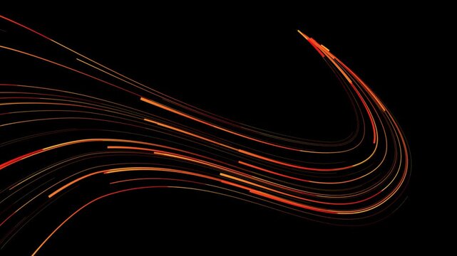 Abstract light streaks road neon curve wave line speed overlay effects aniamtion transparent background