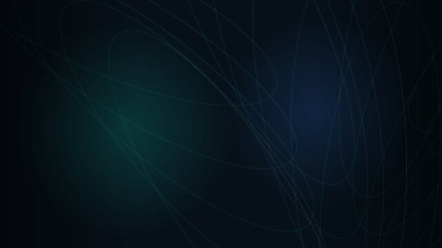 Abstract Swirl Lines Animation on Dark Blue Green Gradient Background