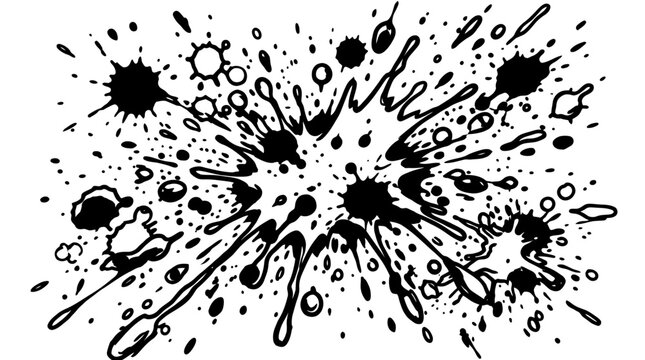 Black Ink Paint Splatter.