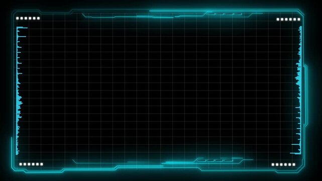 Futuristic hud interface overlay with digital grid and data scanners for sci-fi ui heads-up display