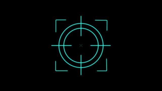 Digital hud target overlay: futuristic sci-fi scope interface for gaming and tech ui heads-up display