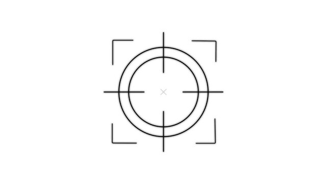 Digital camera autofocus target overlay animation, precision targeting hud for ui reticle crosshair