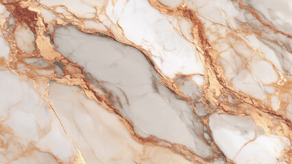 Fototapeta premium Marble texture with gold and brown veins on white background for design purposes