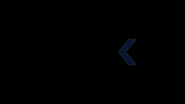 Glowing blue neon arrow loading animation, directional pointer loop, digital interface progress