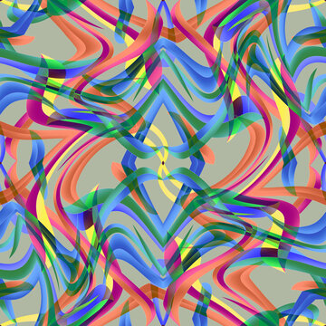 Seamless allover multicolor abstract textile print design pattern