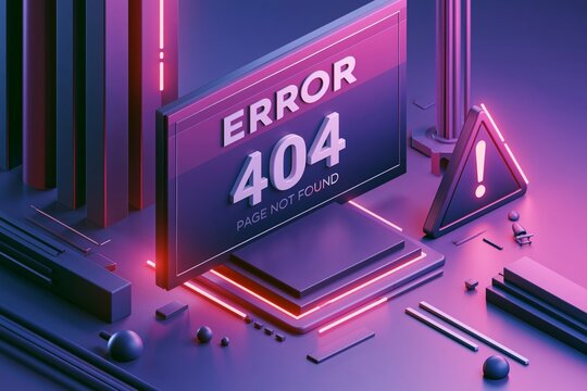 3D concept operating system error warning for web page, banner, presentation, social media, documents, posters. 404 error web page Vector illustration, Error warning window operating system