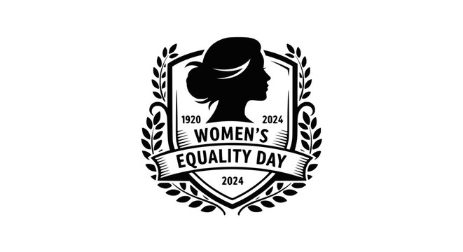 Womens Equality Day 2024 Emblem with Shield and Laurel Wreath