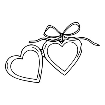 minimalist sketch of a vintage heart locket for romantic design