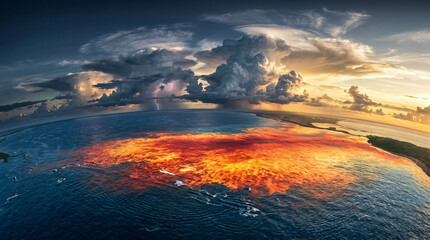 Fototapeta premium El Niño climate phenomenon over the Pacific Ocean