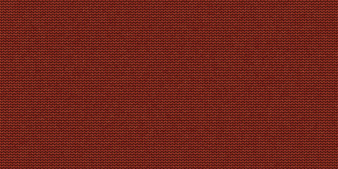 Fototapeta premium Red knitted clothes fabric surface pattern. Knitwear material backdrop. Knitting wear textile background. Seamless knit texture.