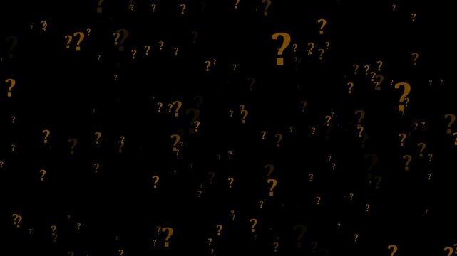 Cartoon comic questions marks flying animated.4k motion graphics video animation