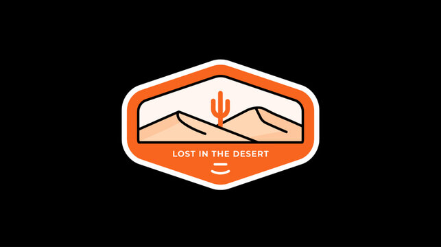 A vibrant badge design capturing the essence of desert adventures.