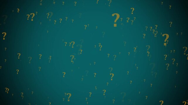 Glowing Cartoon comic questions marks flying animated.4k motion graphics video animation