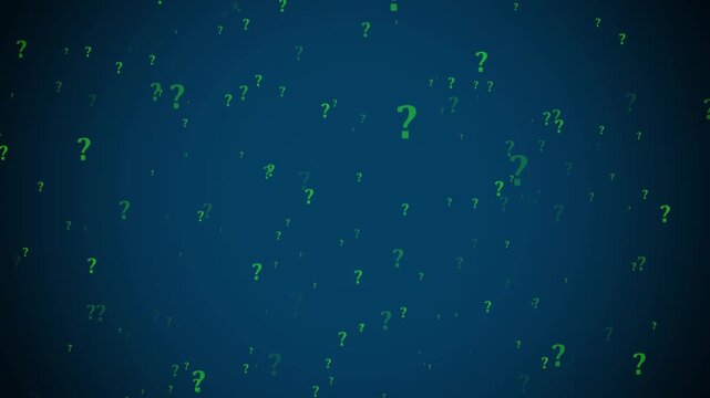 Glowing Cartoon comic questions marks flying animated.4k motion graphics video animation