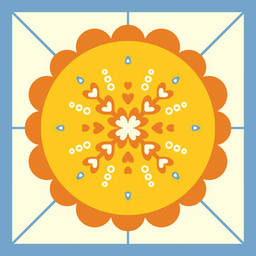 Summer Orange Tile Pattern