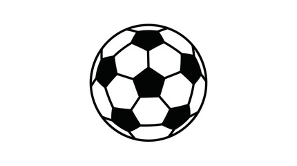 Fototapeta premium Classic Black and White Soccer Ball Vector Icon Isolated on White Background