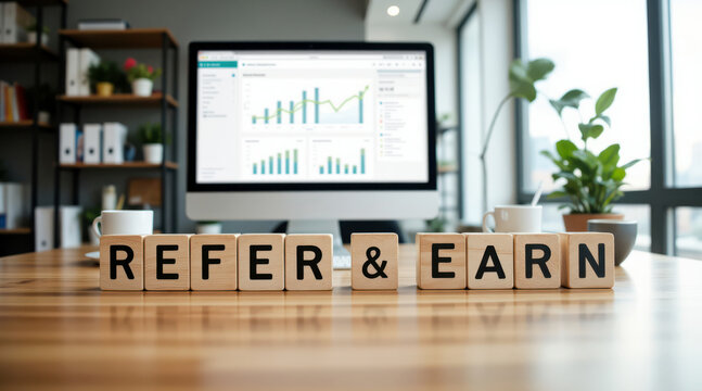 Member invite reward offer with Refer and Earn message helps show affiliate marketing, bonus payout and friend recommendation program for signup growth, loyalty deal and partner sale promotion