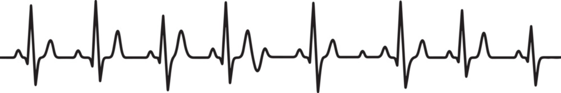 Also transparent background, black line graph, with smooth peaks, and troughs on, transparent background, ecg, or data tracing style